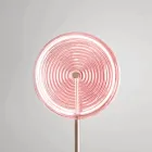 مصباح أرضي من المعدن والزجاج مزين بخطوط متحدة المركز - هاكبيري Viadurini