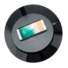 مصباح أرضي من المعدن الأسود والخيزران مع رف، صنع في إيطاليا - ليفيا Viadurini