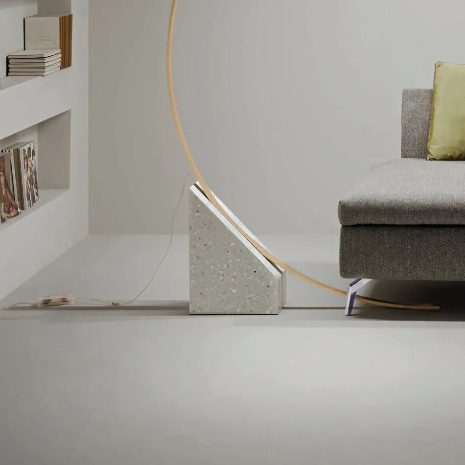 مصباح أرضي من المعدن المطلي مع إضاءة LED قابلة للتعتيم - أوكالبتوس Viadurini