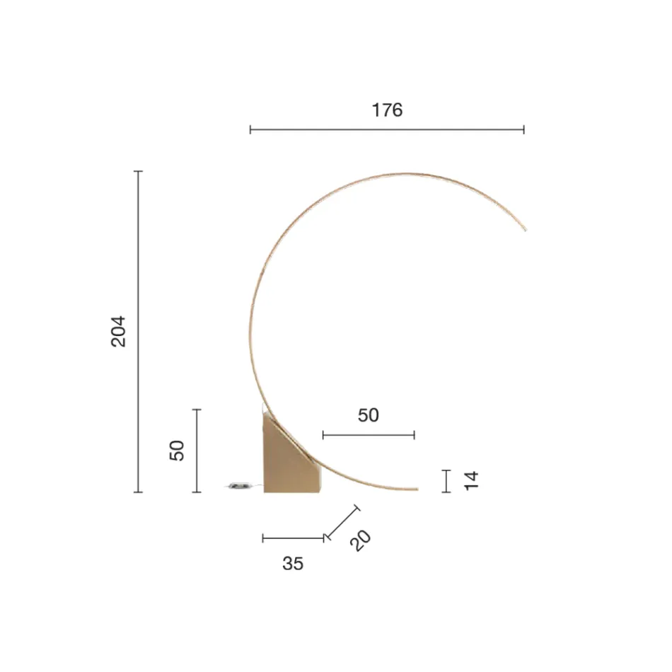 مصباح أرضي من المعدن المطلي مع إضاءة LED قابلة للتعتيم - أوكالبتوس Viadurini