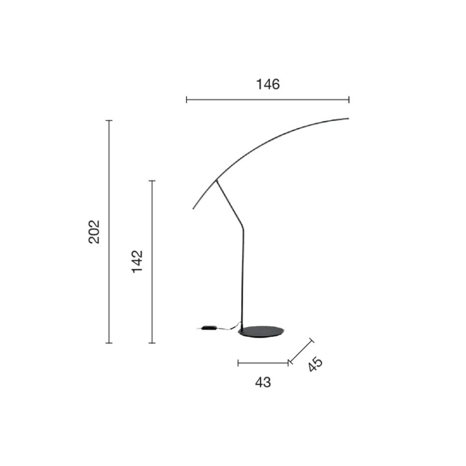 مصباح أرضي معدني مطلي بألوان مختلفة وإضاءة LED قابلة للتعتيم - خشب القيقب Viadurini