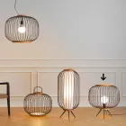 مصباح أرضي بتصميم عصري من الفولاذ Ø48xh.52 سم Leira Viadurini