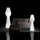 مصباح أرضي خارجي من رييس مصنوع من البولي إيثيلين مع إضاءة LED، صنع في إيطاليا Viadurini