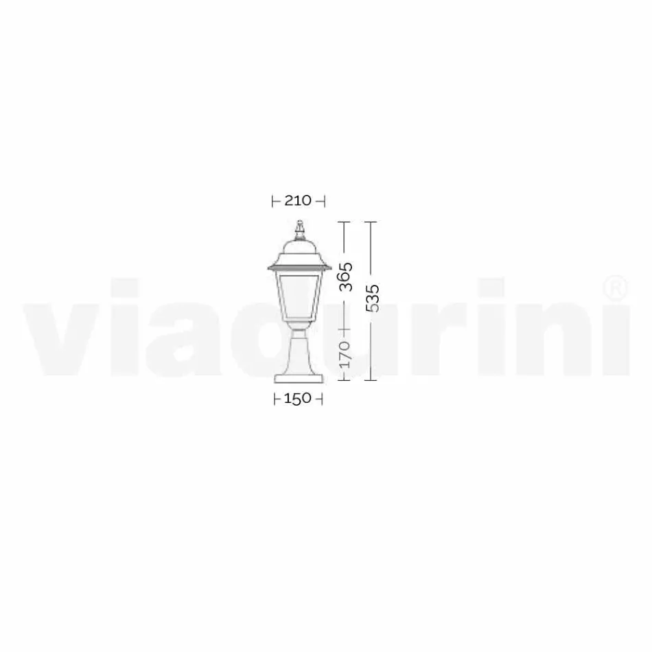 مصباح أرضي خارجي من الألومنيوم مصنوع في إيطاليا، أكويلينا Viadurini