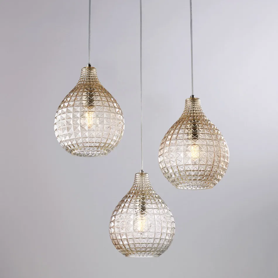 مصباح زجاجي ومعدني بتصميم إيطالي أنيق - أطلس Viadurini