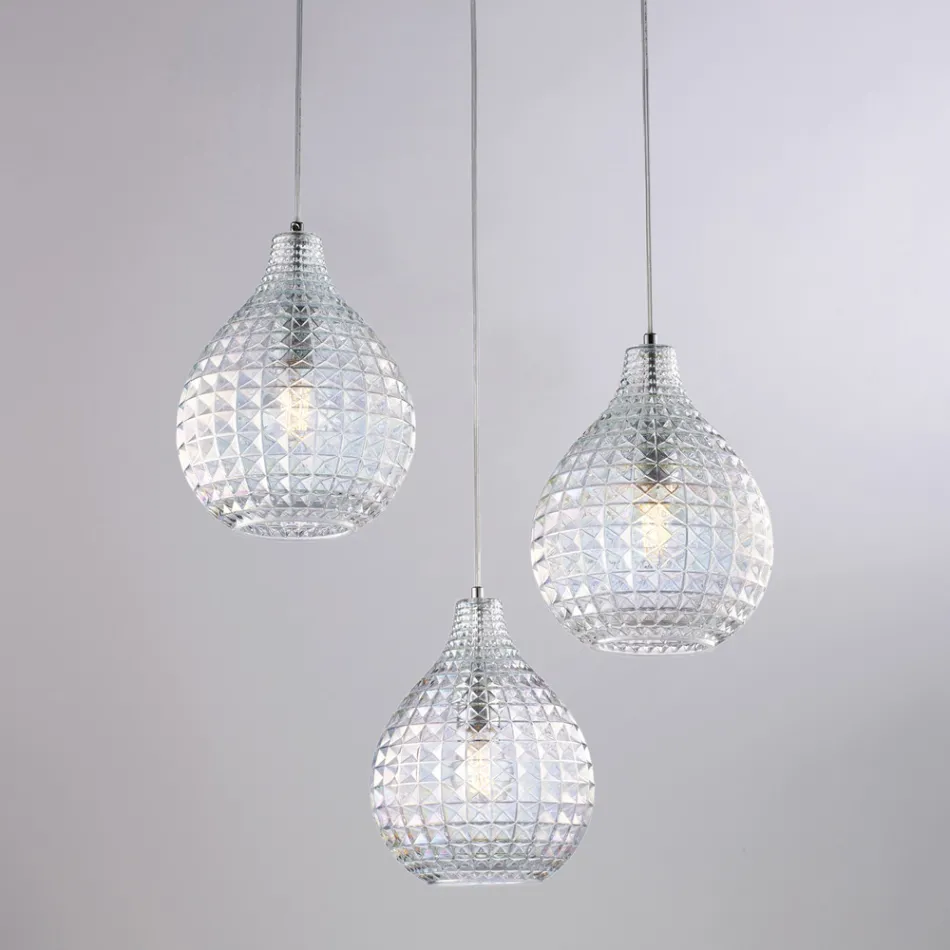 مصباح زجاجي ومعدني بتصميم إيطالي أنيق - أطلس Viadurini