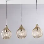 مصباح أنيق من الزجاج والمعدن، صنع في إيطاليا، للديكورات الداخلية الراقية - أطلس Viadurini