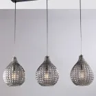 مصباح أنيق من الزجاج والمعدن، صنع في إيطاليا، للديكورات الداخلية الراقية - أطلس Viadurini