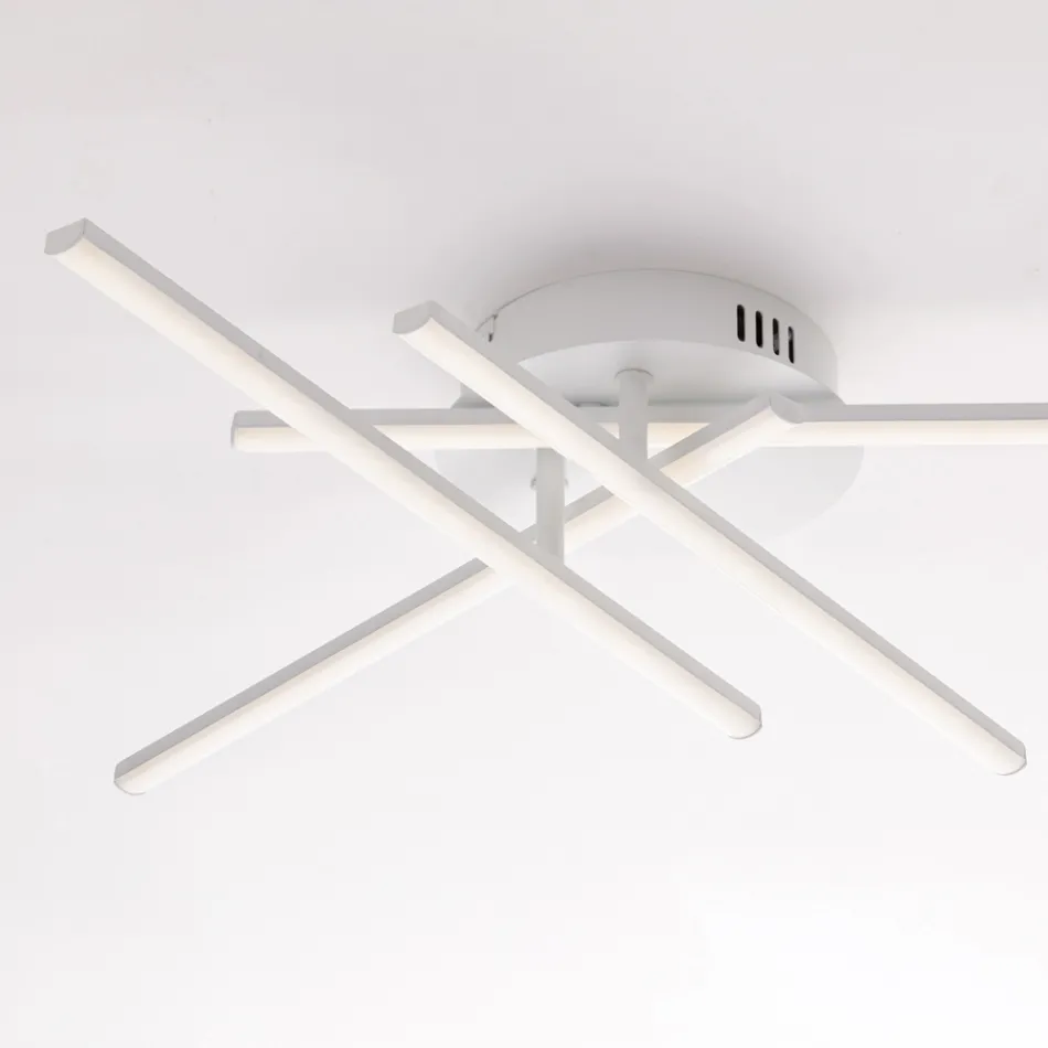 مصباح أنيق من الزجاج والمعدن، صنع في إيطاليا، للديكورات الداخلية الراقية - إدرا Viadurini