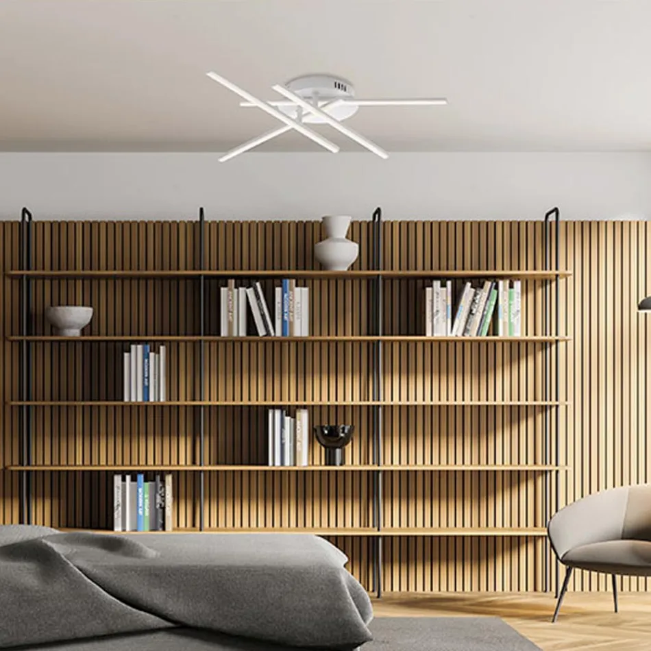 مصباح أنيق من الزجاج والمعدن، صنع في إيطاليا، للديكورات الداخلية الراقية - إدرا Viadurini