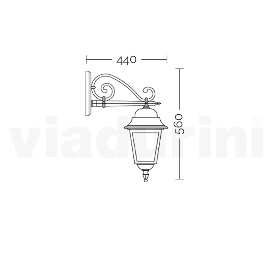 مصباح زجاجي بهيكل من الألومنيوم المصبوب، صنع في إيطاليا - سينتيلا Viadurini