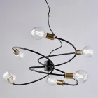 مصباح مصنوع في إيطاليا من الزجاج والمعدن للمساحات الراقية - فينيري Viadurini