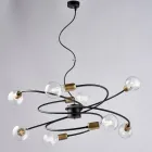 مصباح مصنوع في إيطاليا من الزجاج والمعدن للمساحات الراقية - فينيري Viadurini