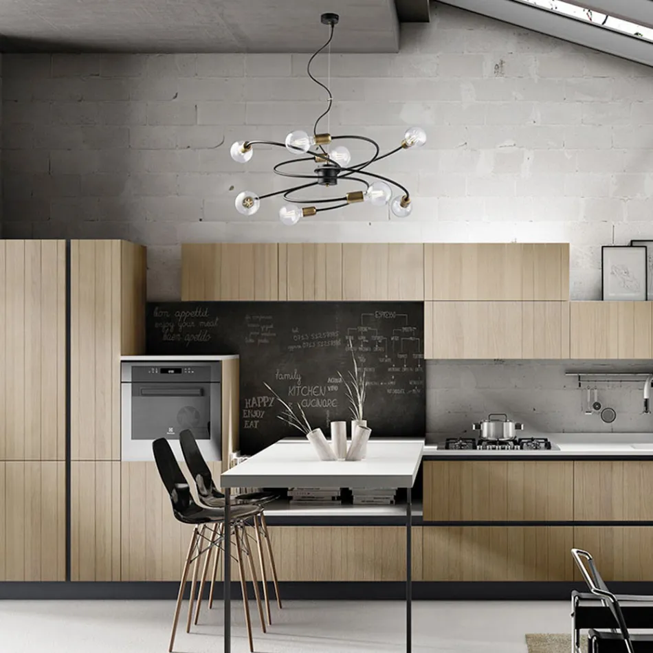 مصباح مصنوع في إيطاليا من الزجاج والمعدن للمساحات الراقية - فينيري Viadurini