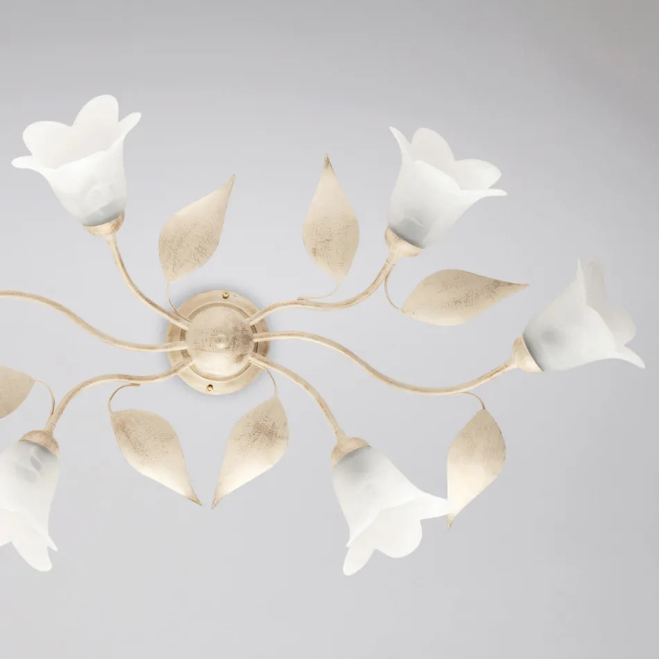 مصباح مصنوع في إيطاليا من الزجاج والمعدن، مناسب للأثاث الأنيق – سيريو Viadurini