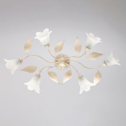 مصباح مصنوع في إيطاليا من الزجاج والمعدن، مناسب للأثاث الأنيق – سيريو Viadurini