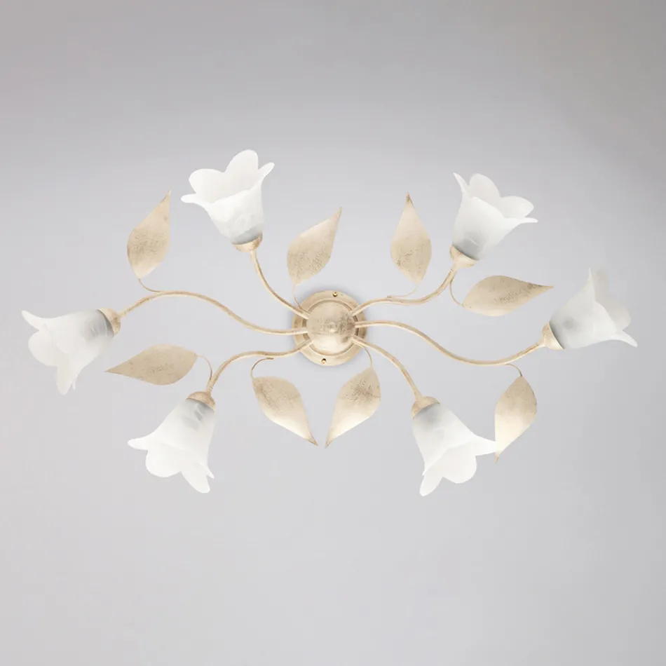 مصباح مصنوع في إيطاليا من الزجاج والمعدن، مناسب للأثاث الأنيق – سيريو Viadurini