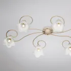 مصباح مصنوع في إيطاليا من الزجاج والمعدن، مناسب للديكورات الداخلية الراقية – كوميتا Viadurini