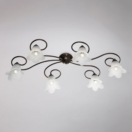 مصباح مصنوع في إيطاليا من الزجاج والمعدن، مناسب للديكورات الداخلية الراقية – كوميتا Viadurini