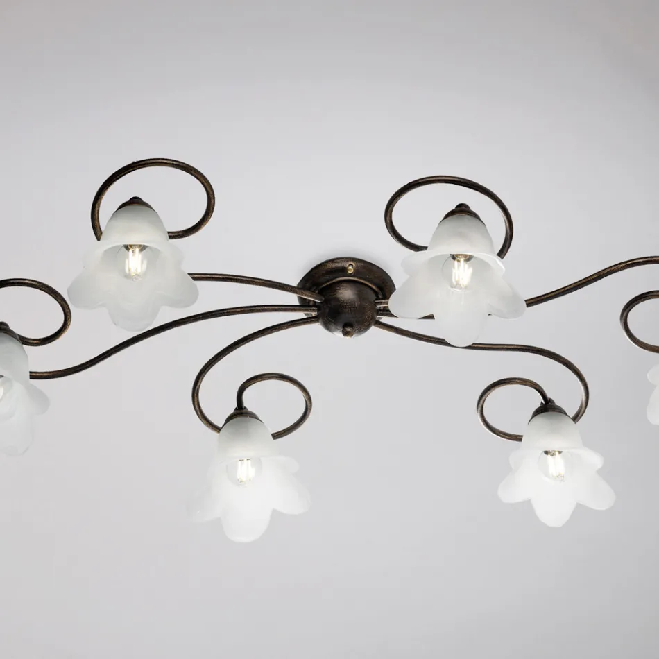 مصباح مصنوع في إيطاليا من الزجاج والمعدن، مناسب للديكورات الداخلية الراقية – كوميتا Viadurini