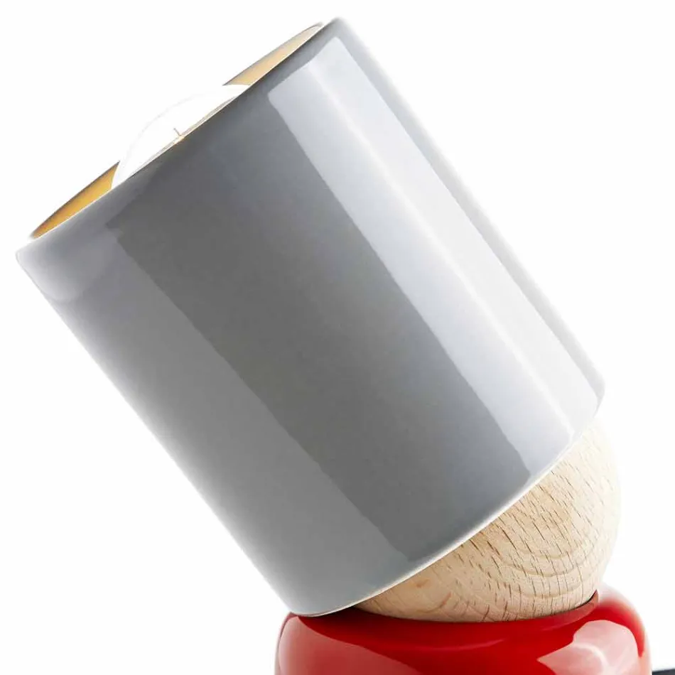 مصباح طاولة عصري مصنوع من السيراميك وخشب الزان صنع في إيطاليا آسيا Viadurini