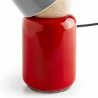 مصباح طاولة عصري مصنوع من السيراميك وخشب الزان صنع في إيطاليا آسيا Viadurini