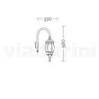 مصباح حائط خارجي على الطراز العتيق مصنوع من الألومنيوم في إيطاليا - إمباير Viadurini