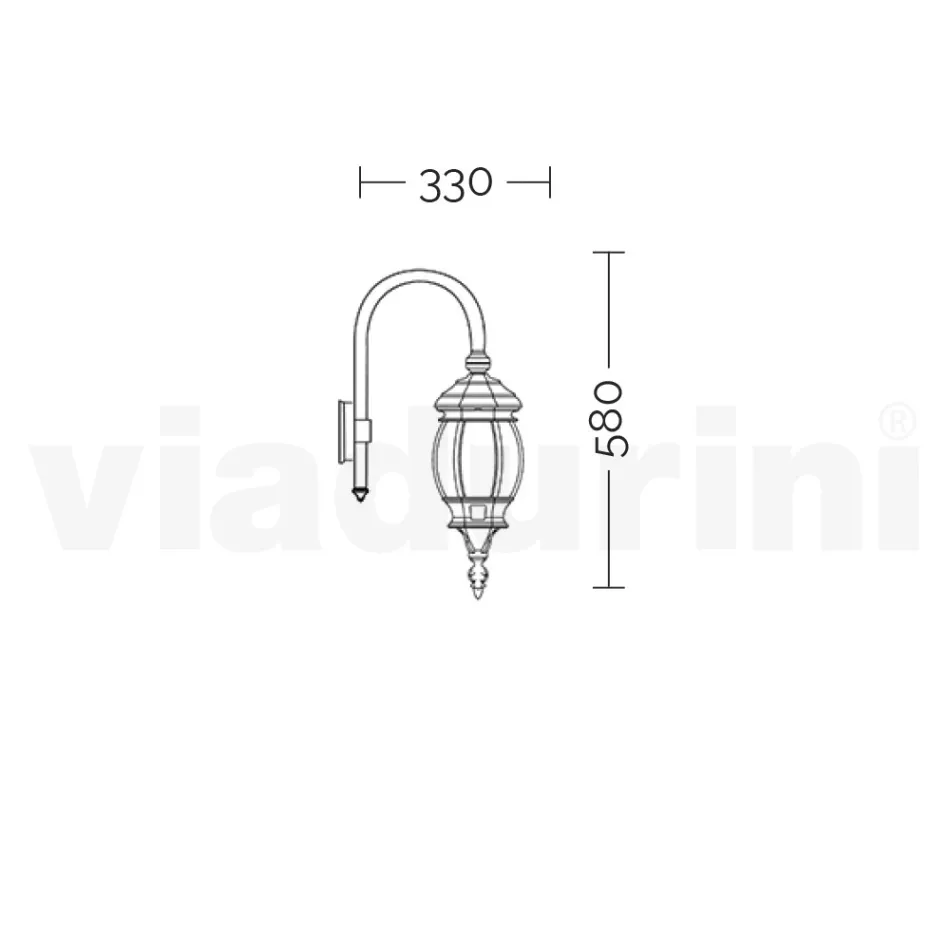 مصباح حائط خارجي على الطراز العتيق مصنوع من الألومنيوم في إيطاليا - إمباير Viadurini