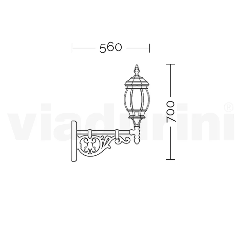 مصباح حائط خارجي من الألومنيوم صنع في إيطاليا - ليونا Viadurini