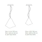 مصباح معلق مصنوع يدويًا من زجاج البندقية المنفوخ 35 46 سم - ماري Viadurini