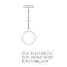 مصباح معلق مصنوع يدويًا من زجاج البندقية المنفوخ - نوفا Viadurini