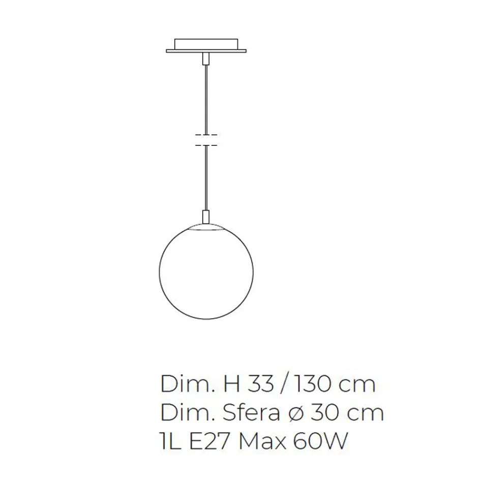 مصباح معلق مصنوع يدويًا من زجاج البندقية المنفوخ - نوفا Viadurini