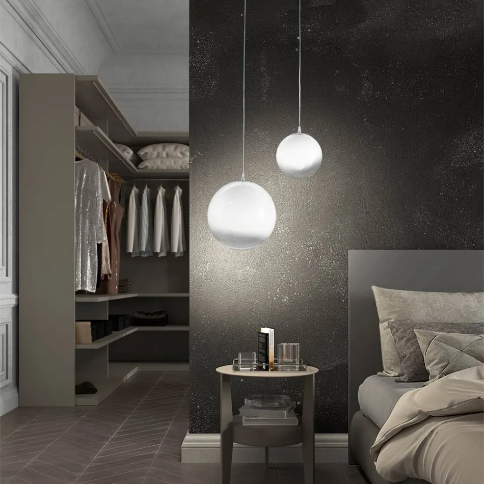 مصباح معلق مصنوع يدويًا من زجاج البندقية المنفوخ - نوفا Viadurini