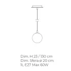 مصباح معلق مصنوع يدويًا من زجاج البندقية المنفوخ - نوفا Viadurini