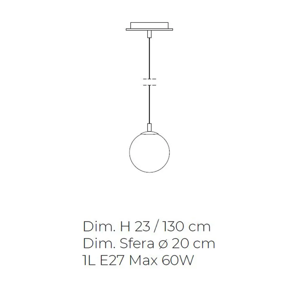 مصباح معلق مصنوع يدويًا من زجاج البندقية المنفوخ - نوفا Viadurini
