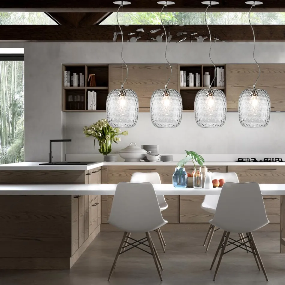 مصباح معلق مصنوع يدويًا من زجاج البندقية المنفوخ - كلوي بالوتون Viadurini