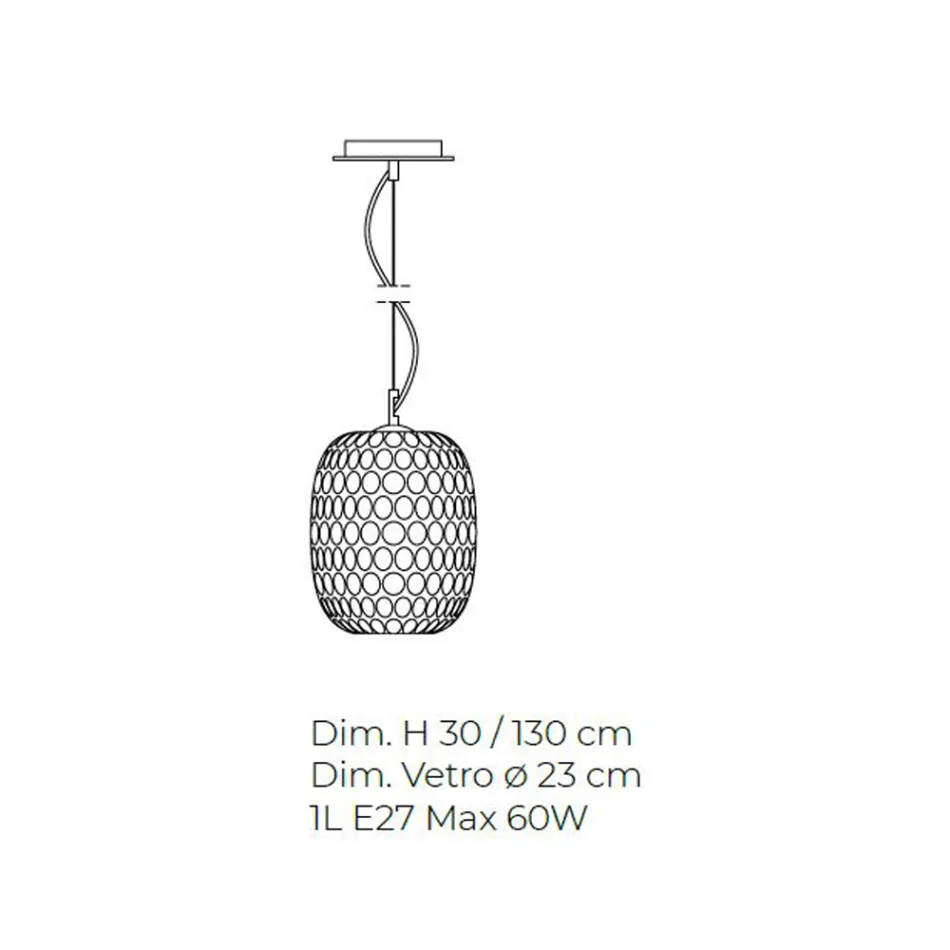 مصباح معلق مصنوع يدويًا من زجاج البندقية المنفوخ - كلوي بالوتون Viadurini