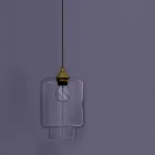 تصميم مصباح معلق من المعدن والزجاج الشفاف صنع في إيطاليا - كليزيا Viadurini