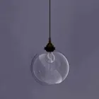 تصميم مصباح معلق من المعدن والزجاج الشفاف صنع في إيطاليا - كليزيا Viadurini