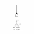 تصميم مصباح معلق من المعدن والزجاج الشفاف صنع في إيطاليا - كليزيا Viadurini