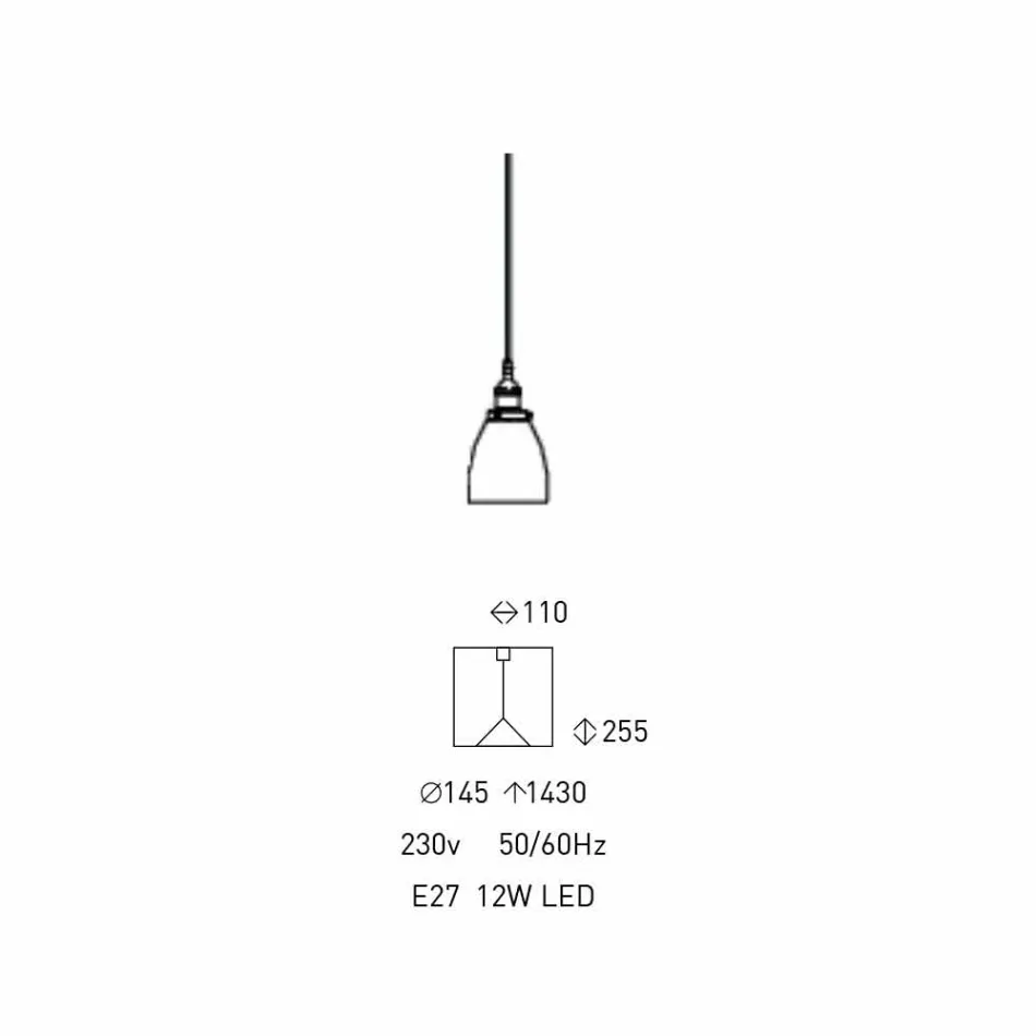تصميم مصباح معلق من المعدن والزجاج الشفاف صنع في إيطاليا - كليزيا Viadurini