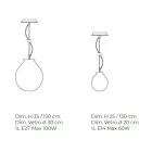 مصباح معلق من زجاج البندقية المنفوخ يدويًا - بالون Viadurini