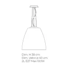 مصباح معلق من الزجاج الفينيسي المنفوخ يدويًا - فلورا Viadurini