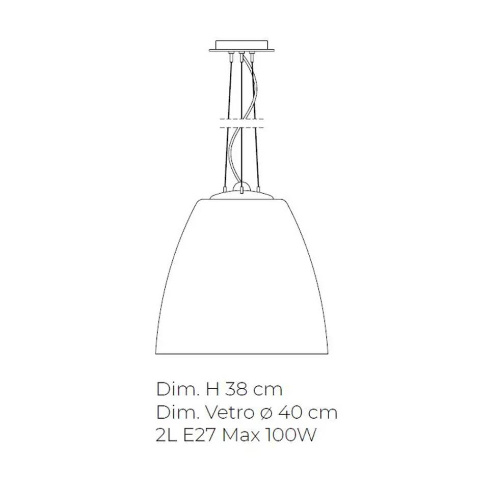 مصباح معلق من الزجاج الفينيسي المنفوخ يدويًا - فلورا Viadurini