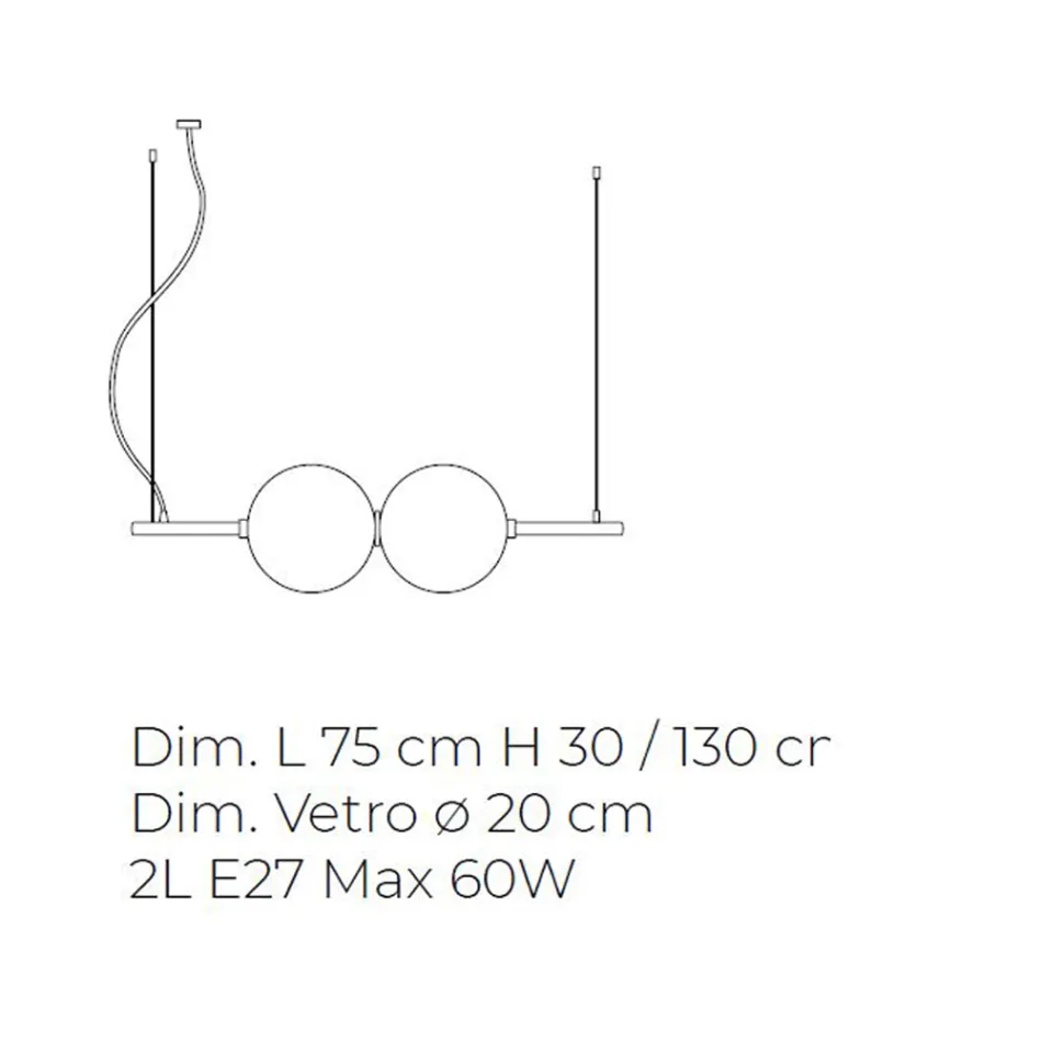 مصباح معلق من زجاج البندقية المنفوخ يدويًا - جوبيتر Viadurini