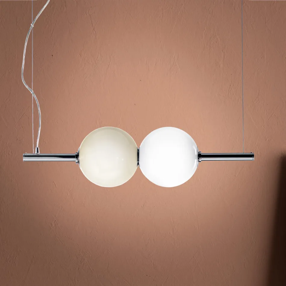 مصباح معلق من زجاج البندقية المنفوخ يدويًا - جوبيتر Viadurini