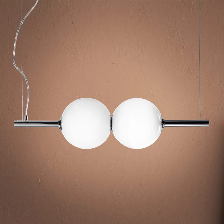 مصباح معلق من زجاج البندقية المنفوخ يدويًا - جوبيتر Viadurini