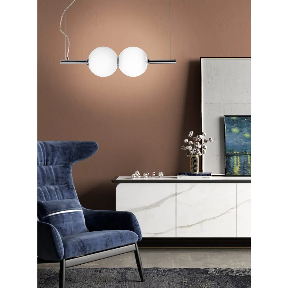 مصباح معلق من زجاج البندقية المنفوخ يدويًا - جوبيتر Viadurini