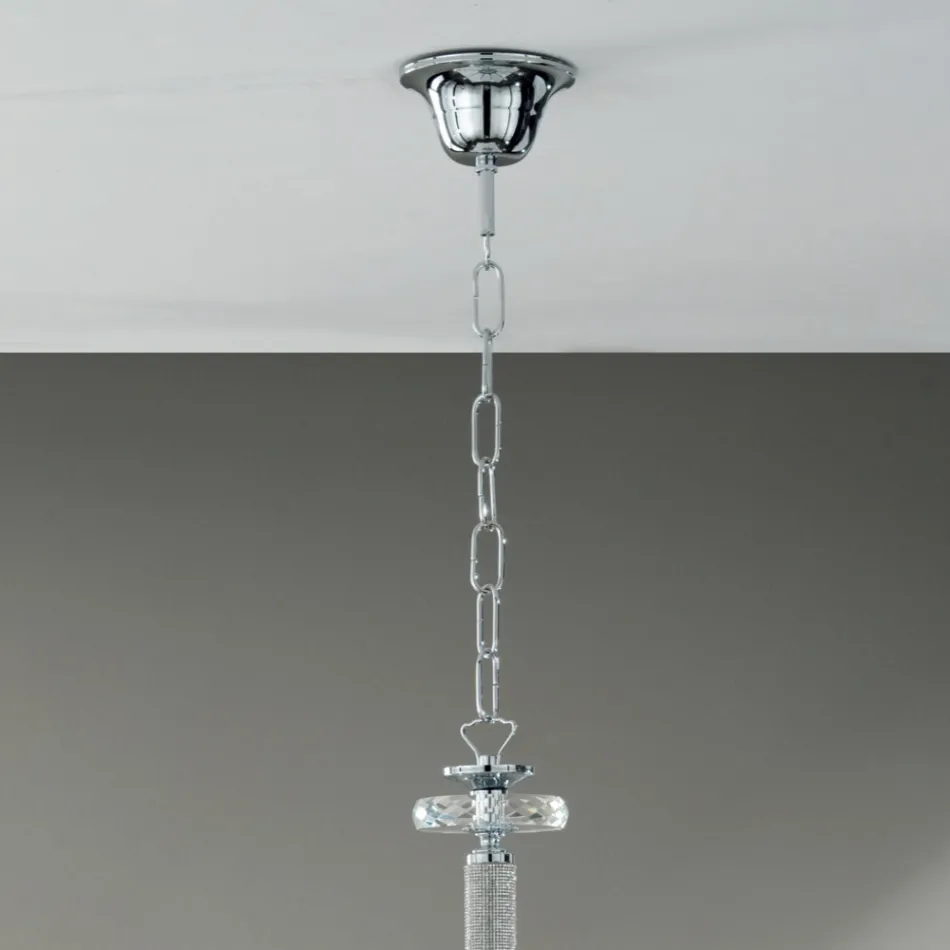 ثريا ٨ مصابيح كلاسيكية إيطالية مصنوعة يدويًا من الزجاج باللون الفيروزي - سيميلو Viadurini