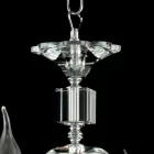 ثريا 8 مصابيح زجاجية بتصميم مزخرف بكريستال اللبلاب Viadurini